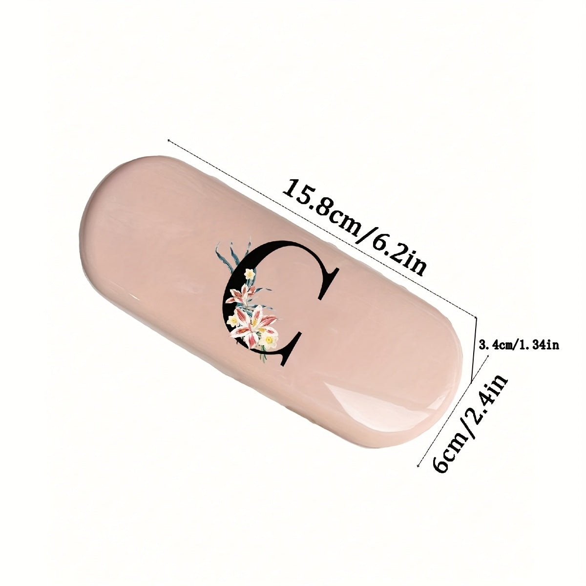 Pink Floral Monogram Glasses Case Waterproof Dustproof Compact Plastic Storage Box for Men and Women