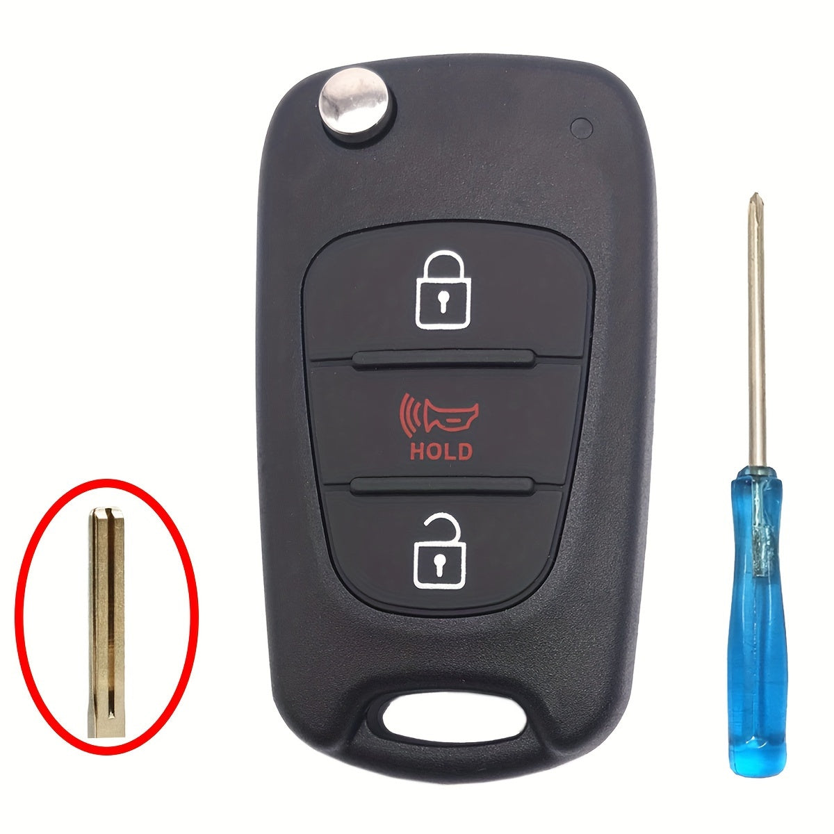 Universal 3-Button Flip Folding Key Fob Cover for Car Key Shell