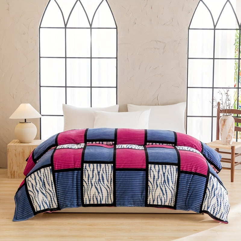 Plaid Flannel Throw Blanket Lightweight Durable Woven Polyester for All Seasons