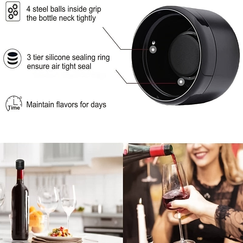2Pcs Reusable Vacuum Wine Stoppers Leak-Proof Champagne Bottle Sealer