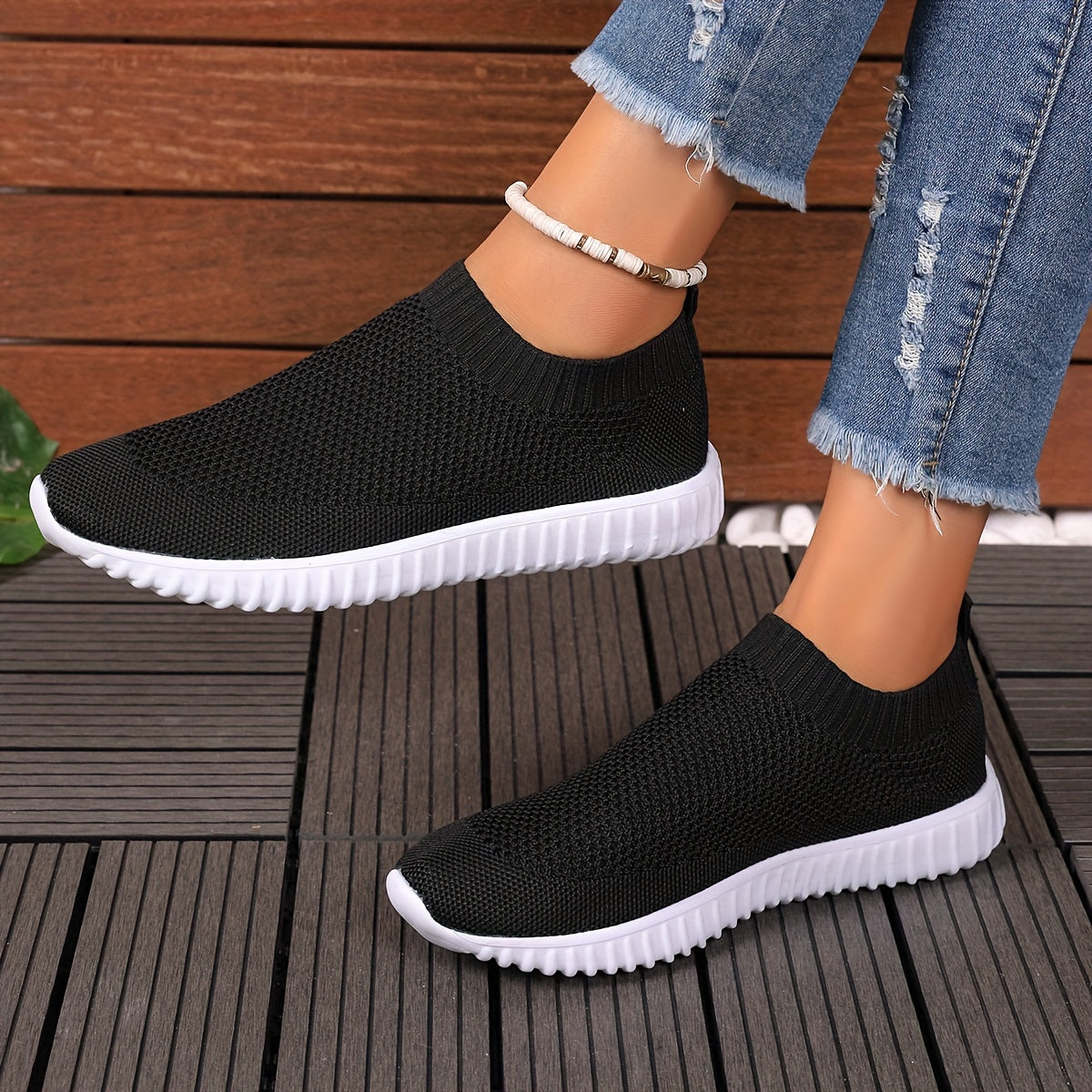 Women's Slip-On Sneakers Lightweight Breathable Casual Shoes All-Season
