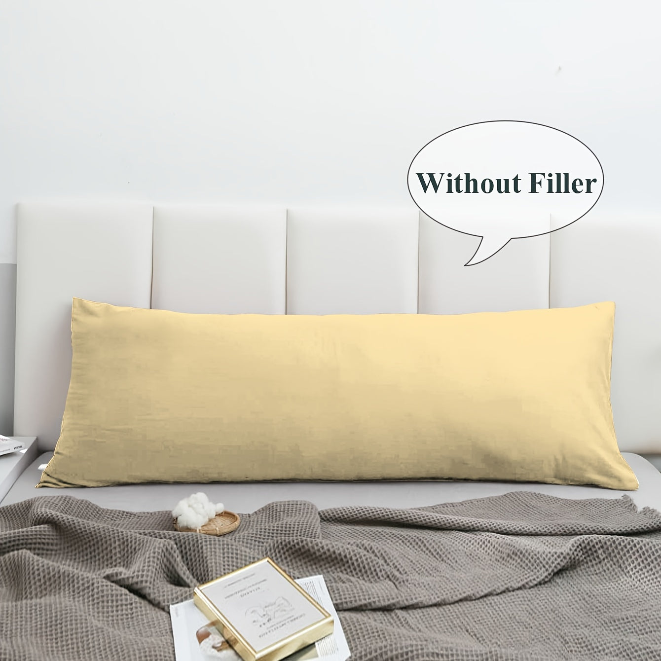 Soft Breathable Body Pillow Cover Long Pillowcase Plain Brushed Design Bedroom Sofa Decor