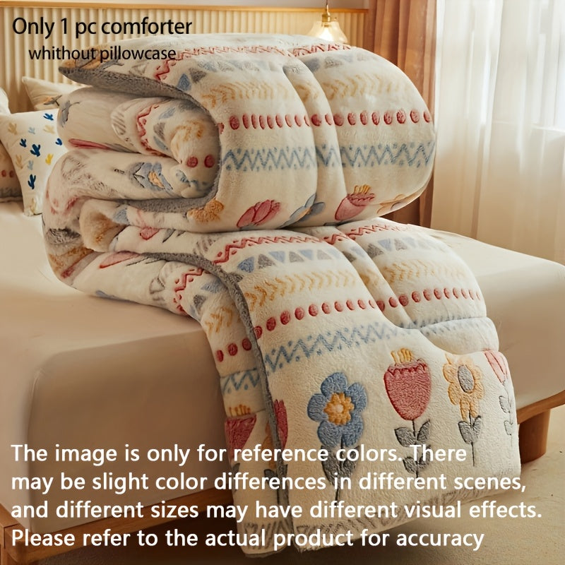 Boho Floral Quilt Polyester Fiber Woven Yellow for Bedroom Guest Room All Seasons