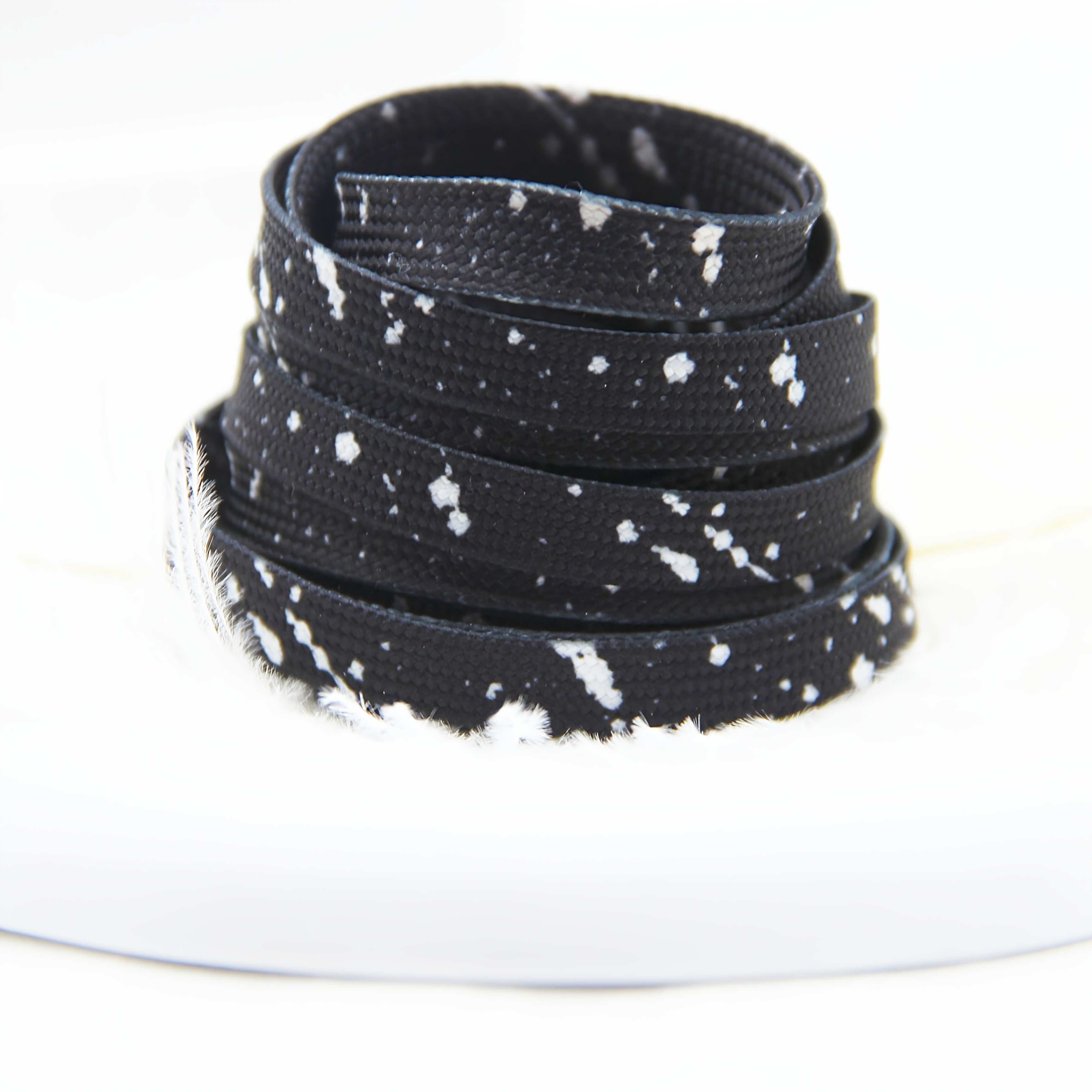 Unisex Canvas Shoe Laces Colorful Ink Tie Dye Pattern 2 Pairs