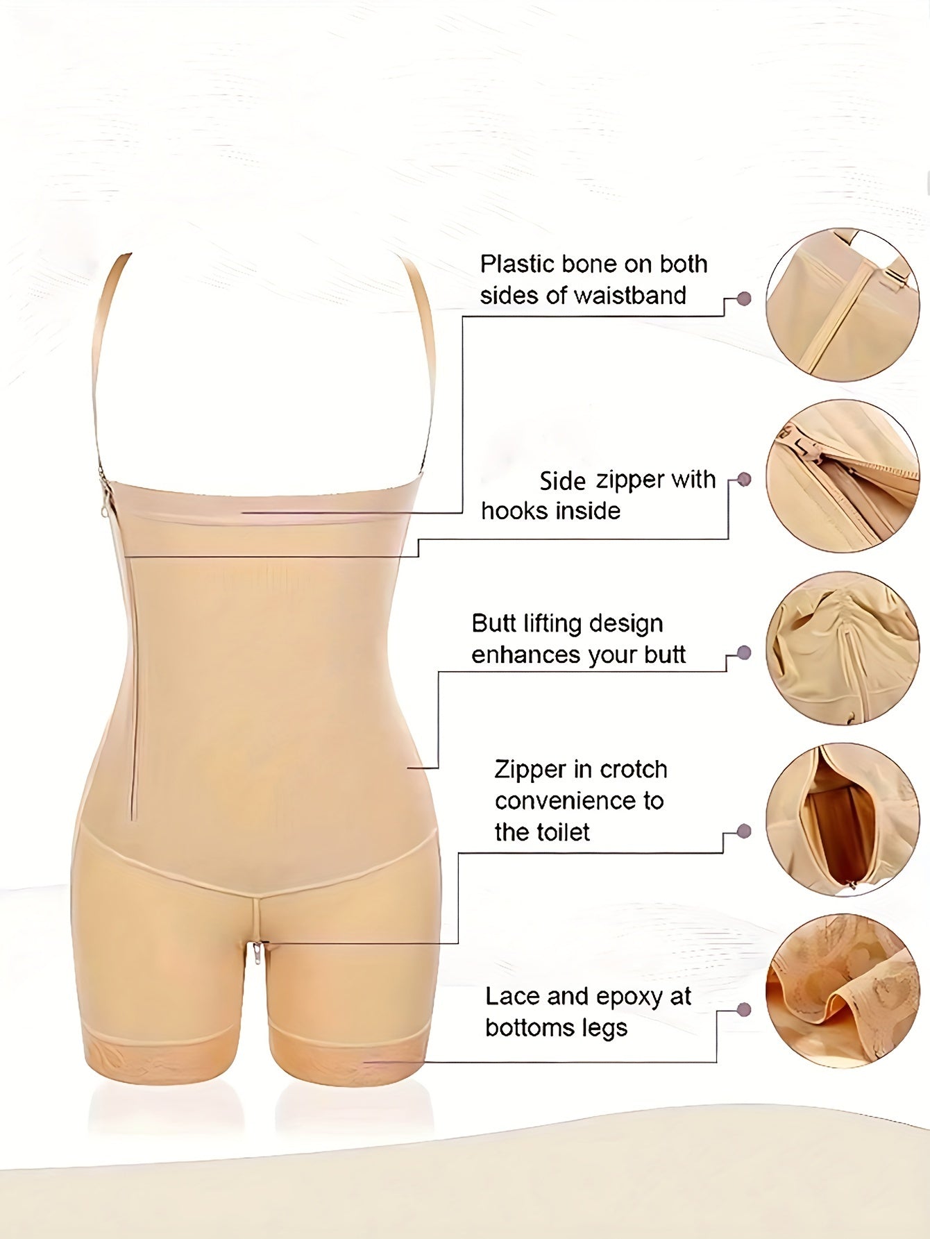 Pantalones cortos moldeadores de cintura para mujer, elevador de glúteos, ropa de compresión, color sólido, nylon y spandex, soporte medio