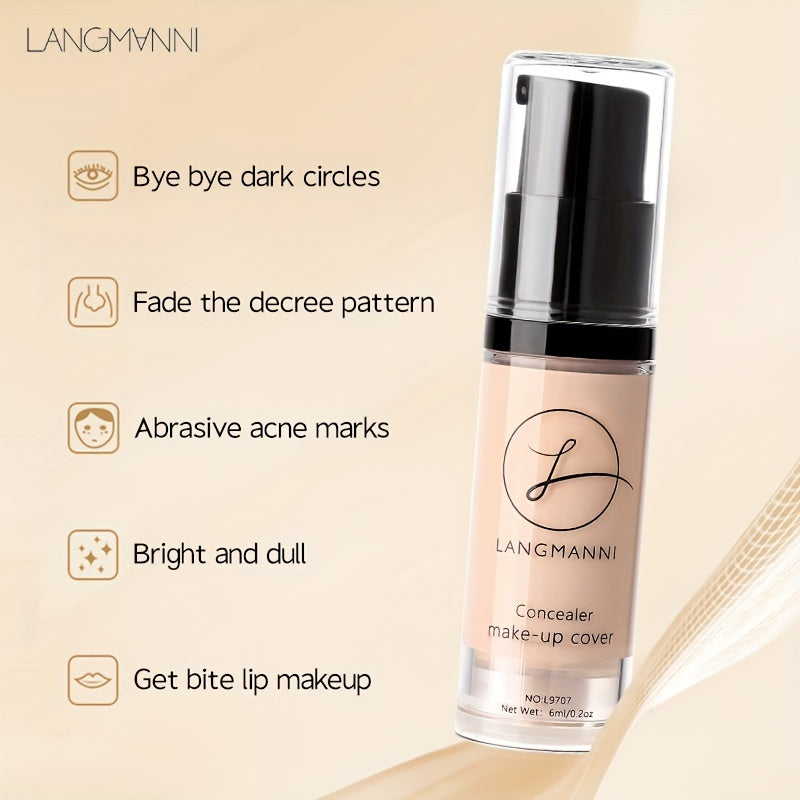 Long-Lasting Concealer with Smooth Finish and 4-Color Powder Base for All Skin Types