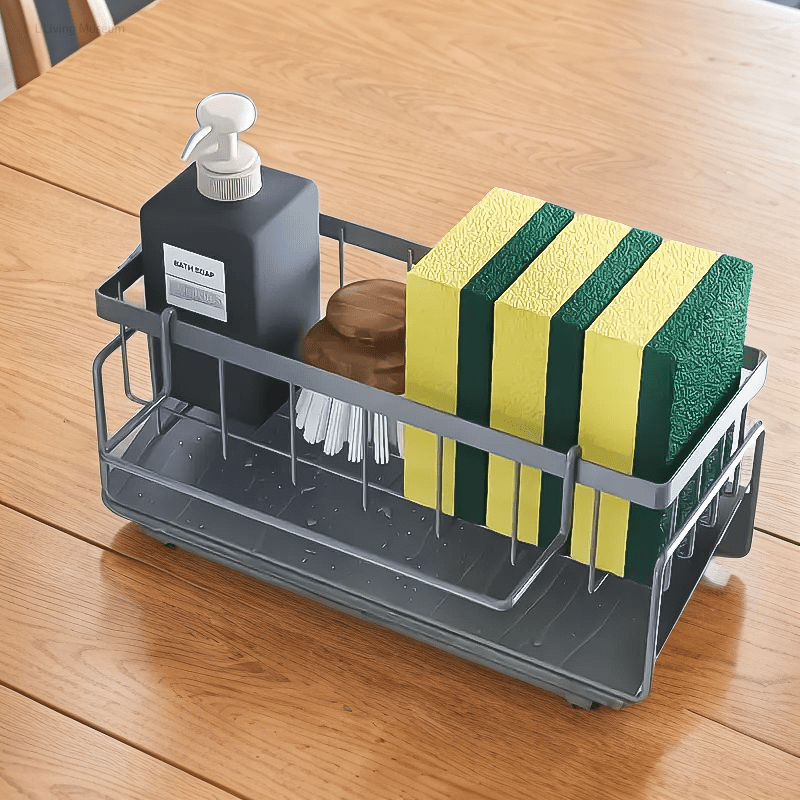 Organizador de plástico multiusos para fregadero para almacenamiento en baño y cocina