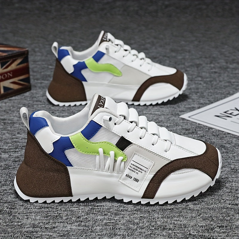 Erkaklar uchun barcha mavsumlarga mo'ljallangan moda krossovkalari, zaytun yashil va oq ranglar kombinatsiyasida. Qalin taglik, shoelace yopilishi, PU va to'rli yuqori qismi, mato ichki qismi, PVC taglik, past yuqori dizayniga ega. Mukammal uchun