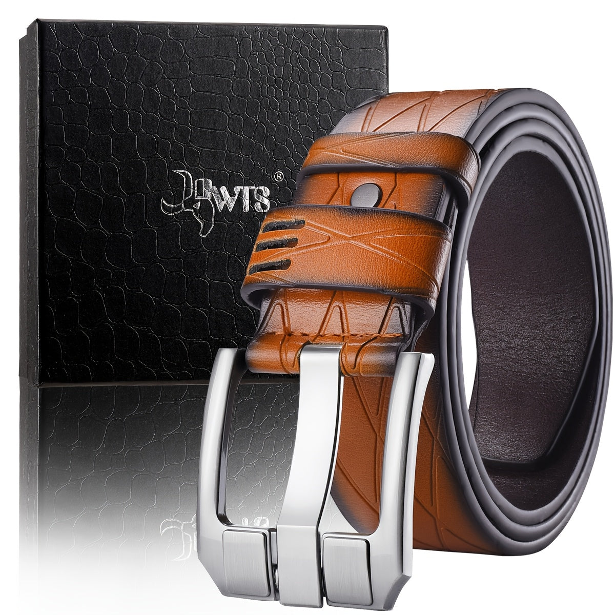 Cinturón de cuero sintético retro con hebilla de aguja para hombre, casual, de estilo coreano