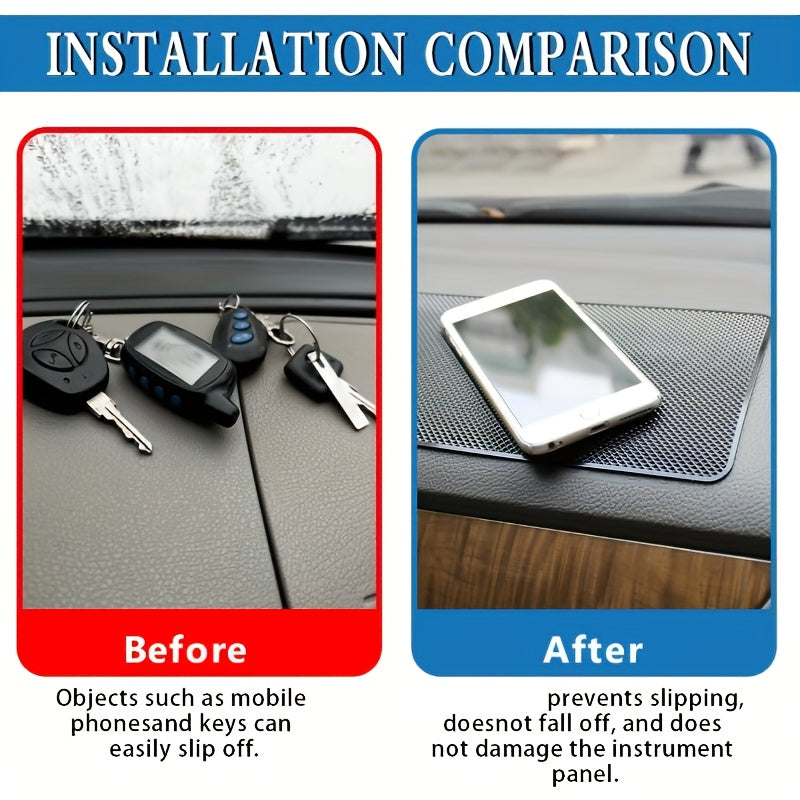 Avtomobil paneli uchun anti-slid mat, PVC tutqich, telefonlar, kalitlar va ko'zoynaklar uchun