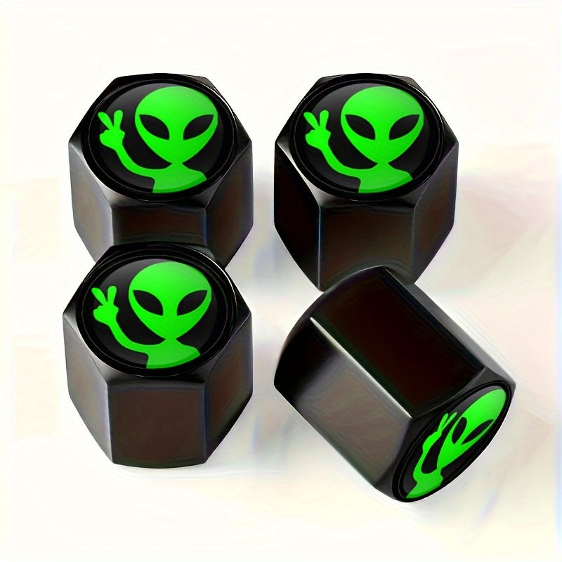 4PCS Cubiertas de válvula de neumático para coche Accesorios universales de aluminio para ruedas