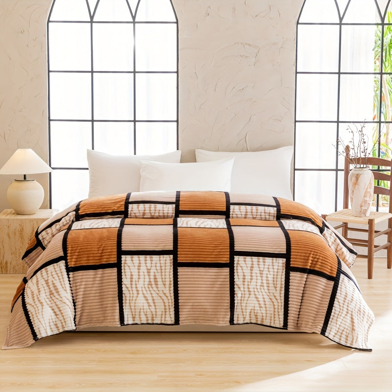 Plaid Flannel Throw Blanket Lightweight Durable Woven Polyester for All Seasons