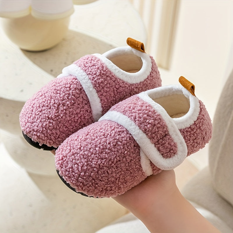 Zapatos de casa para niñas, antideslizantes, de algodón, cálidos, ligeros y casuales para otoño e invierno