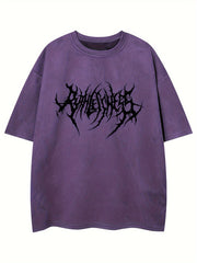 Erkaklar uchun keng geometrik naqshli futbolka, yozgi ko'cha uslubi T-shirti