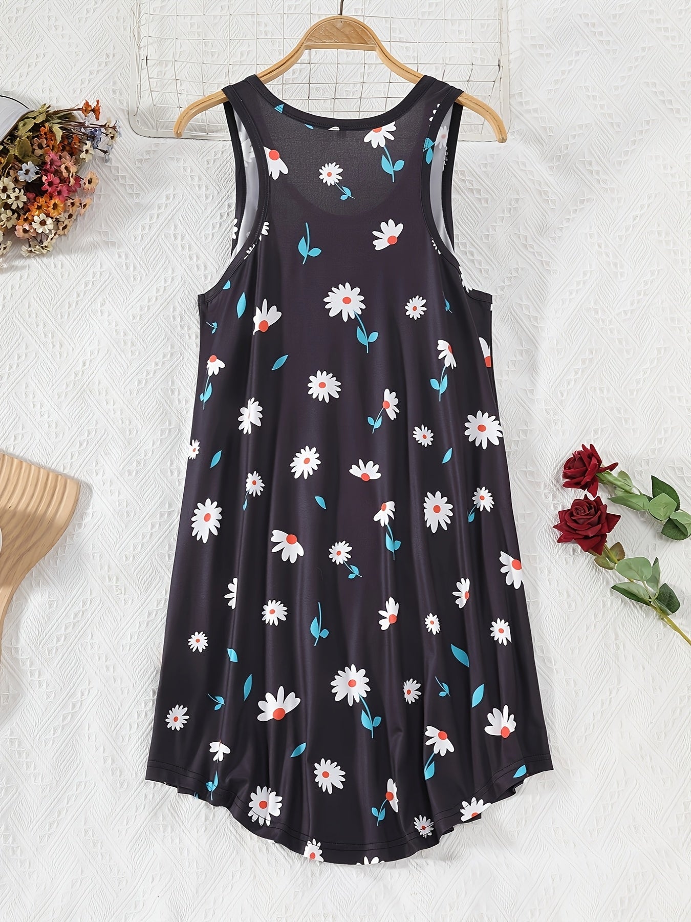 Women's Plus Size Sleepwear Set Casual Nightgowns with Cartoon Hearts and Butterflies