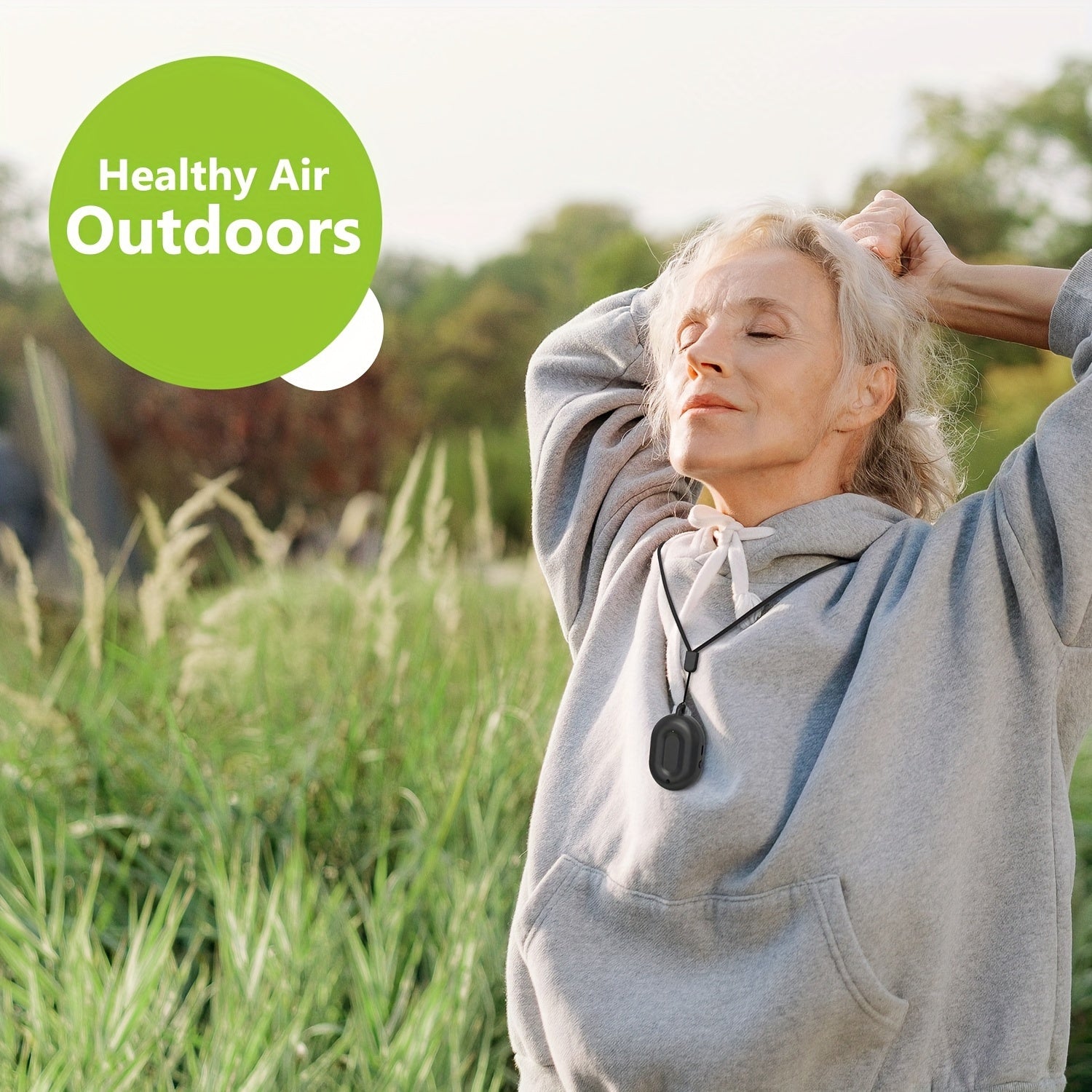 Air Purifier Necklace Portable Ionizer for Indoor Outdoor Car Use USB Rechargeable