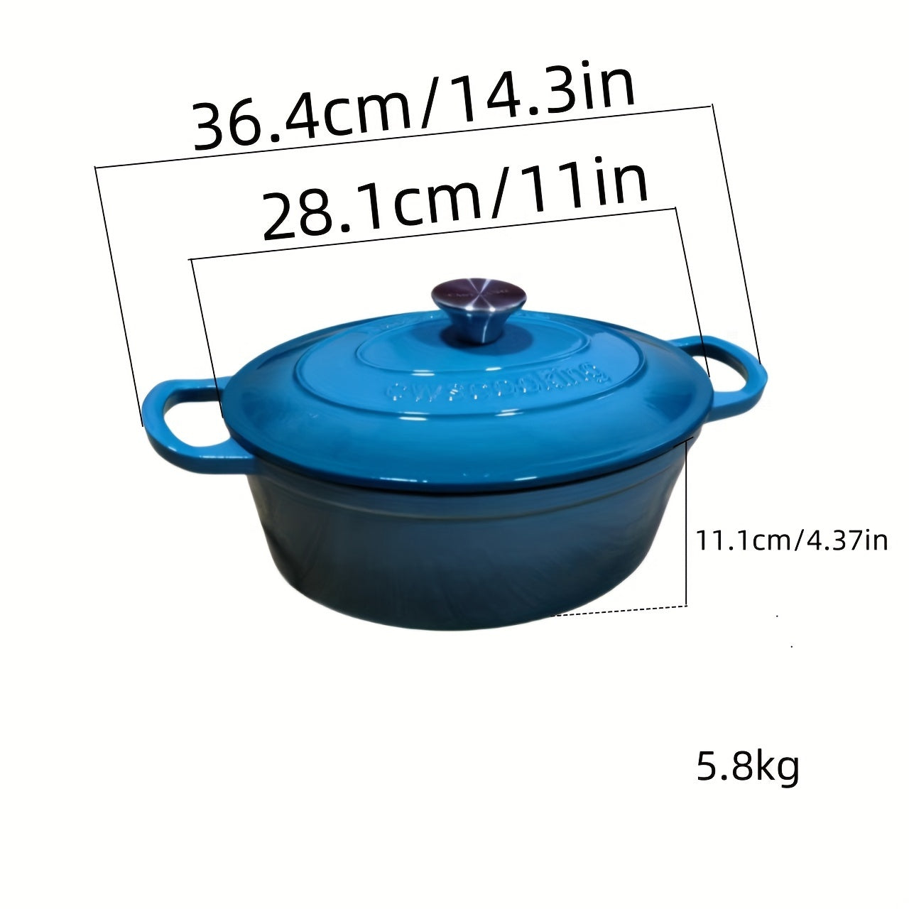 Enameled Oval Dutch Oven 5.8kg Capacity, Versatile Enamel Cookware for Soups and Stews