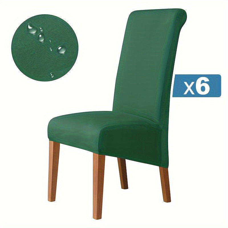 Waterproof Fiber Fabric Chair Cover for High-Back Chairs Set of 4 or 6 Living Room Office Home Decor