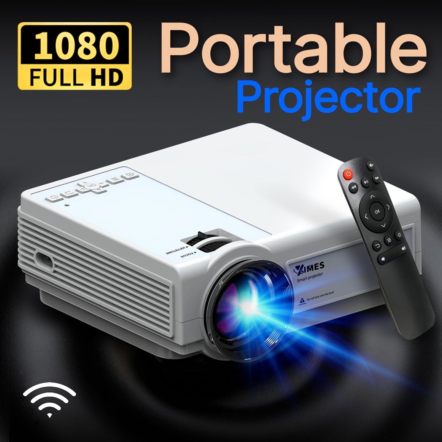 Multimedia Projector with WiFi 1080P Support Portable Home Theater