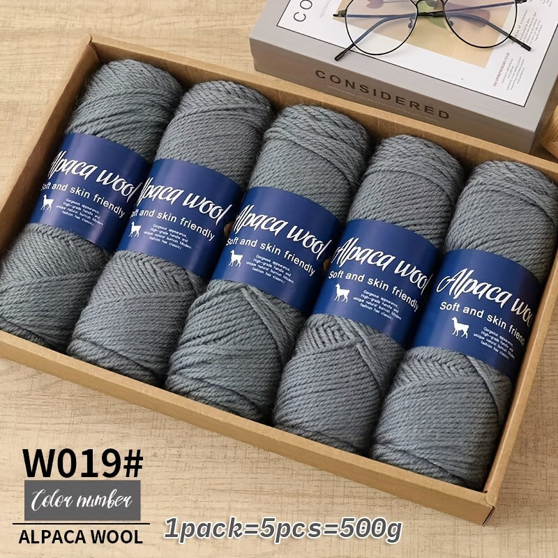 Multicolor Alpaca Wool Yarn Bundle 95 Percent Alpaca 5 Percent Polyester 100g Balls for Knitting Crocheting Winter Crafts