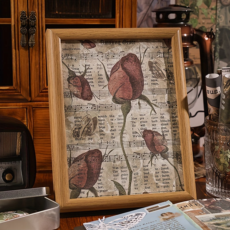 Vintage uslubidagi skrabbook stikerlari qog'oz to'plami - 125 dona