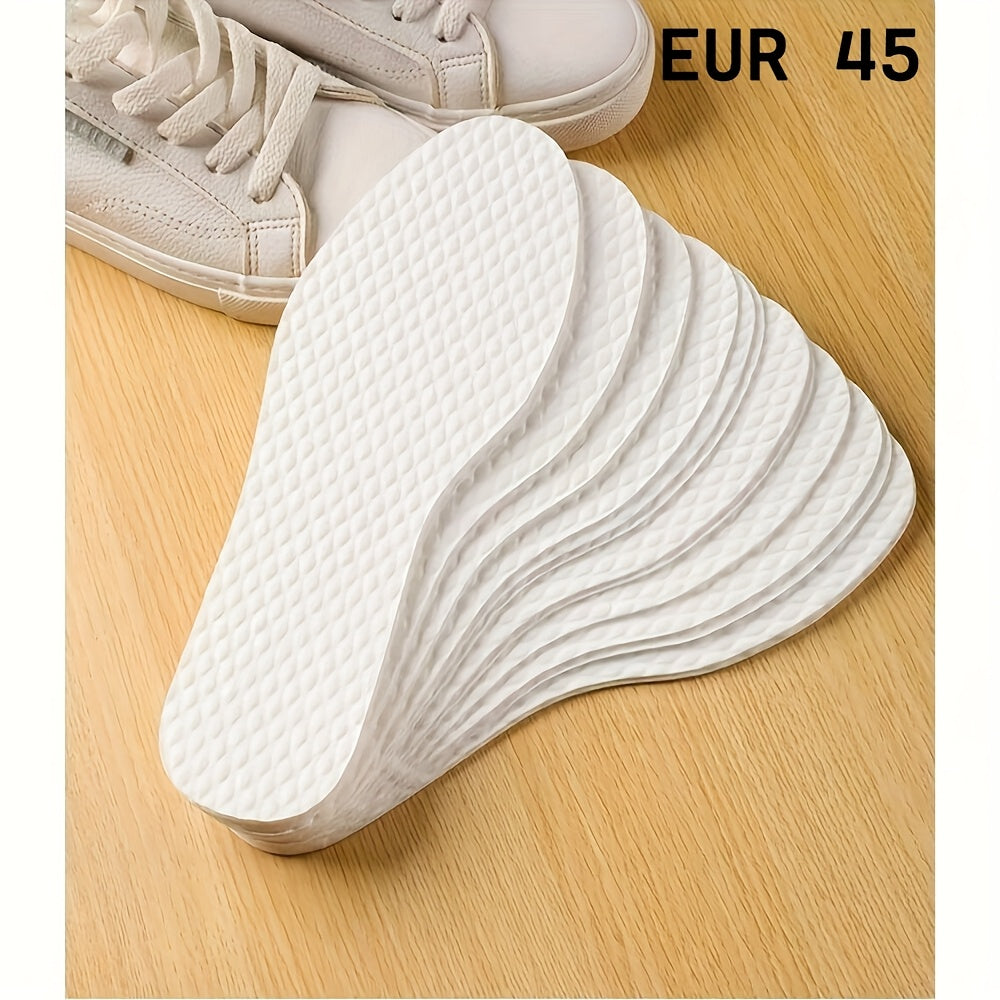 Unisex Breathable Disposable Insoles Sweat-Absorbent Foot Inserts for Hiking Jogging White EUR35-45