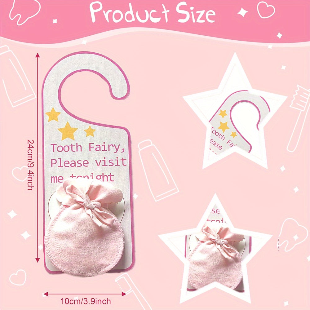 Kids' Tooth Fairy Door Hanger Pillow Pouch for Lost Teeth Boys Girls