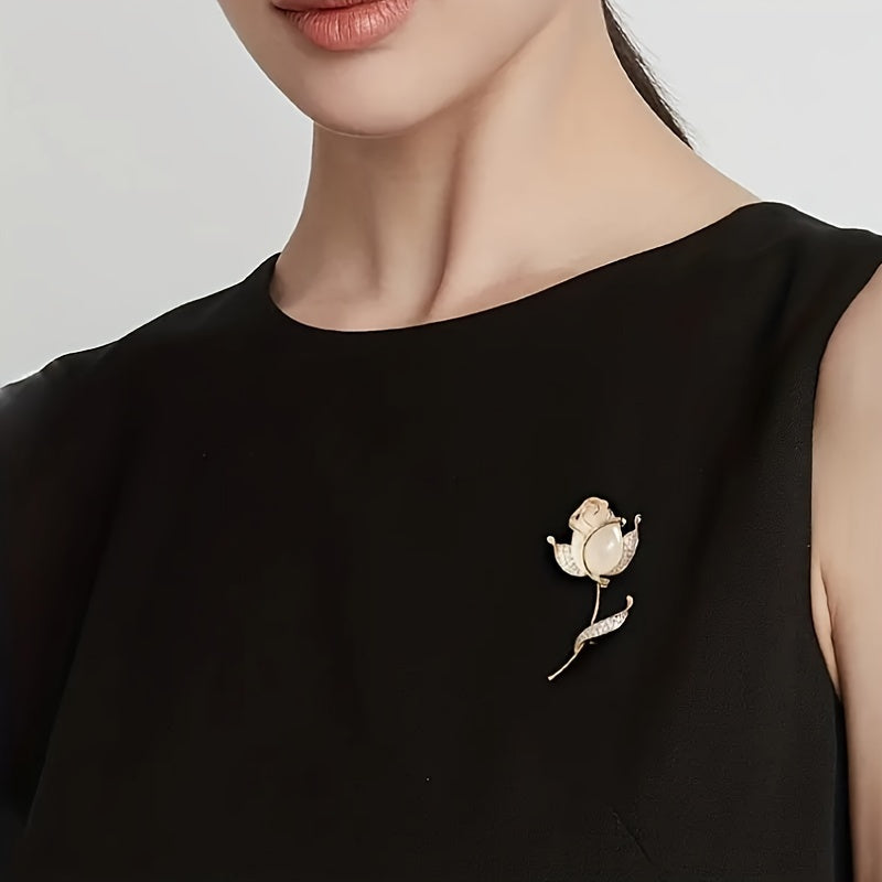 Набор из 2 брошей Opal Rose для женщин, украшения для платьев и свитеров