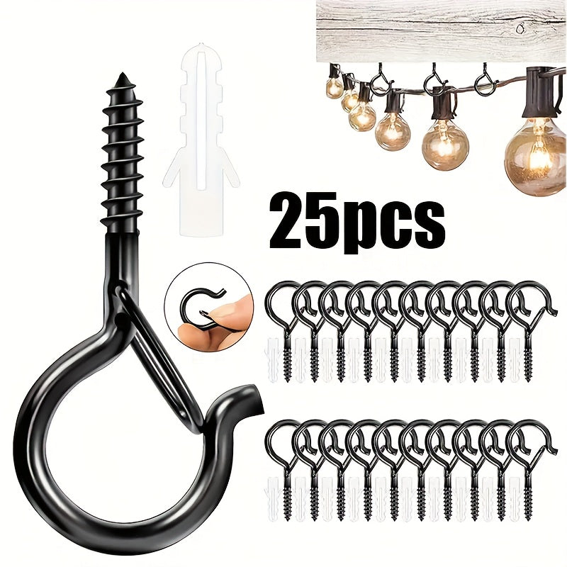 Q-Hanger Hook Set 10/25/40pcs Outdoor String Lights Safety Buckle Powder Coated