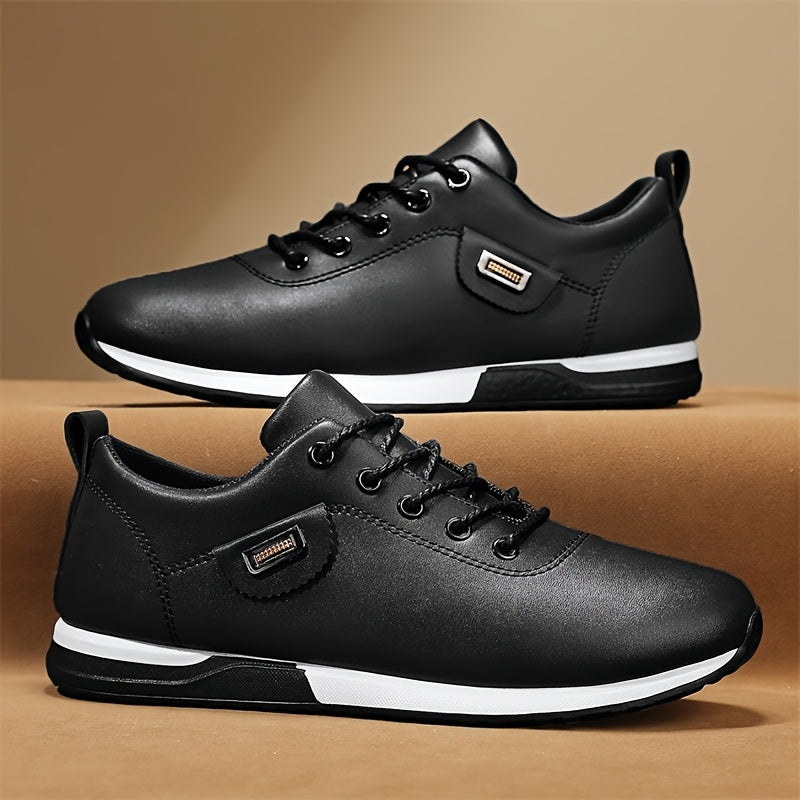 Men's Waterproof Shoes Casual Sports Travel Business All-Season Low Top Solid Color