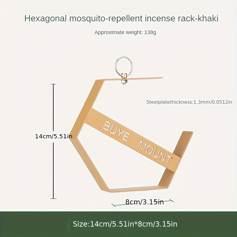 2 Hexagonal Iron Mosquito Repellent Stands Outdoor Camping Incense Holders