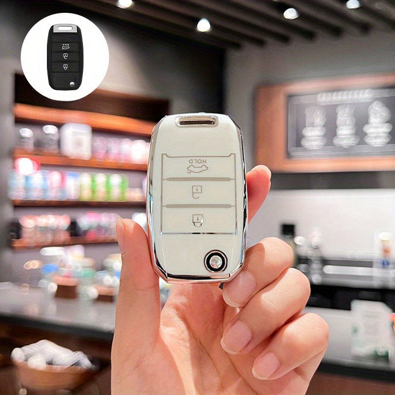 Universal TPU Flip Key Fob Cover With Keychain for Remote Car Keys