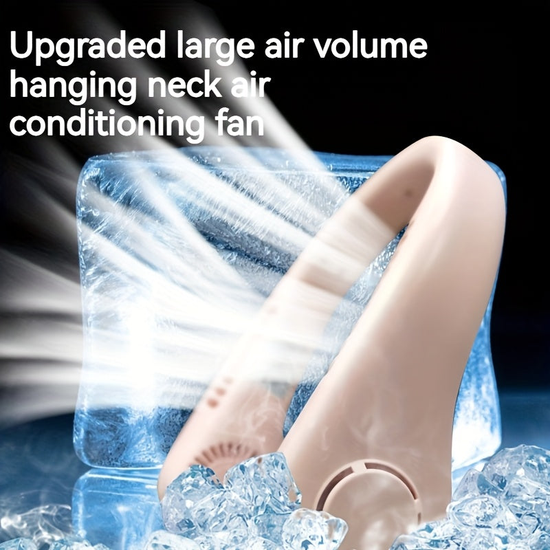Large Diameter No-Blade Neck Fan with 5 Speed USB Rechargeable 360° Cooling