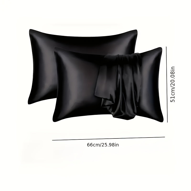 3-Piece Satin Bed and Bathroom Set with Pillowcase and Scrunchies for Home and Hotel