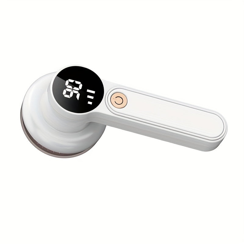 USB orqali zaryadlanadigan batareyali, LED ko'rsatkichli va kiyim va mebel uchun 2 tezlikka ega lint olib tashlagich.