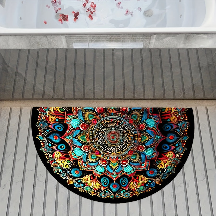 Outdoor Doormat Non-Slip Bohemian Mandala Thick Soft Sand Imprint