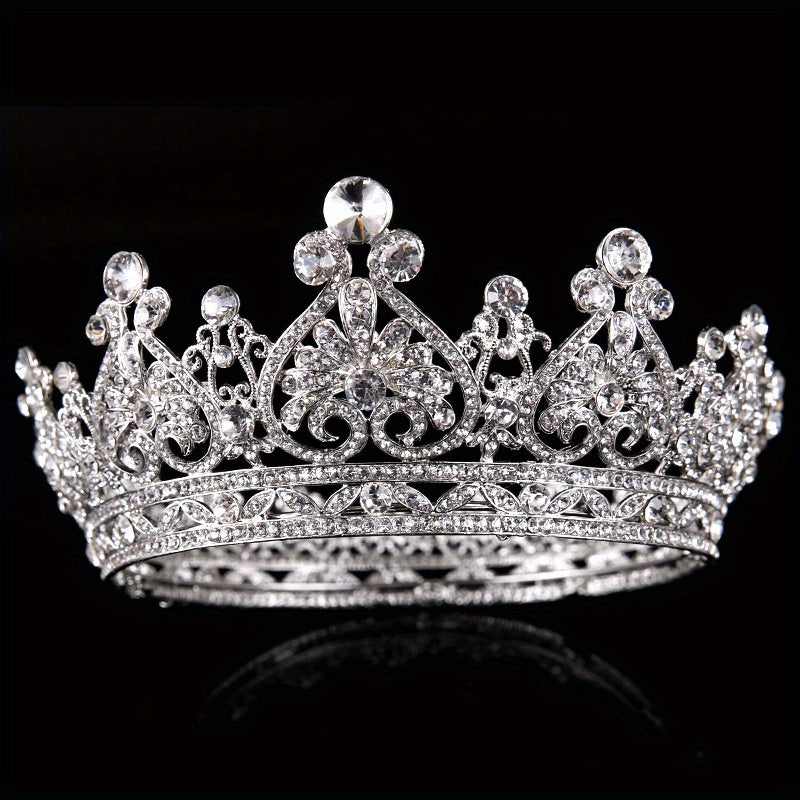 Women's Tiara Crown with Baroque Crystal Faux Pearls for Weddings and Bridal Parties