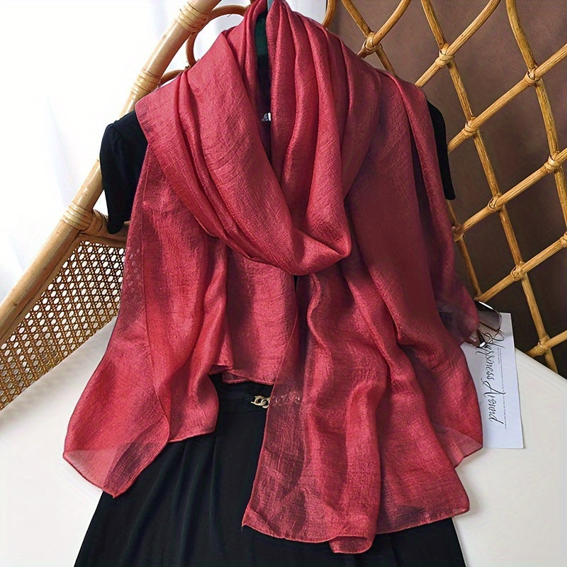 Yorug' Chiffon sharf quyoshdan himoya qiluvchi shalv plyajda tashqi faoliyatlar uchun polyester 70g/m²