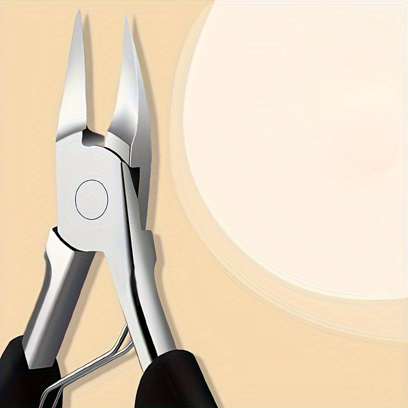 Stainless Steel Nail Clippers for Thick and Ingrown Toenails with Curved Blade and Nail File for Men and Women