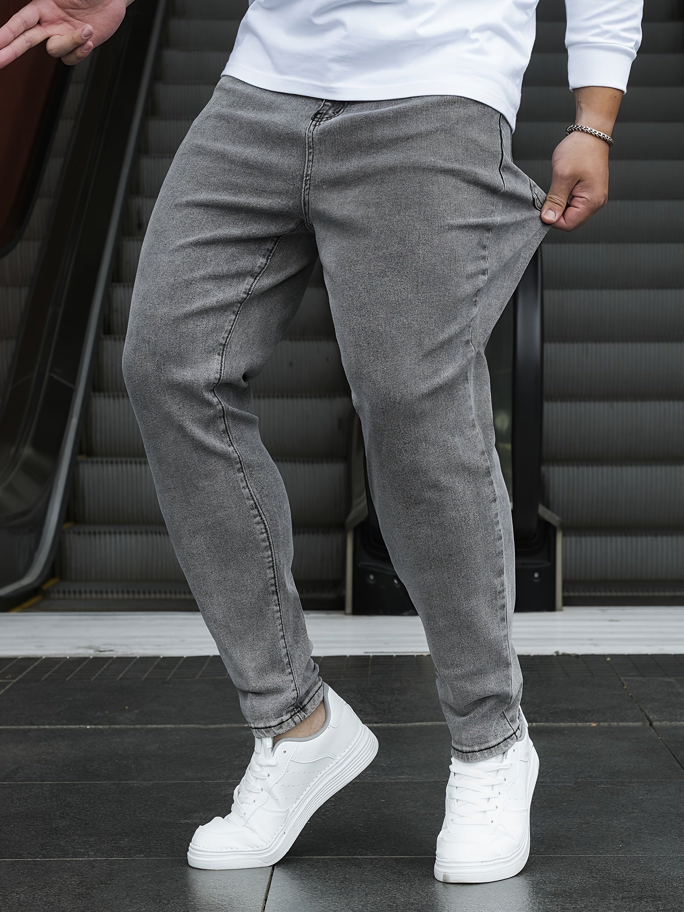 Men's Plus Size Skinny Fit Stretch Cotton Denim Jeans