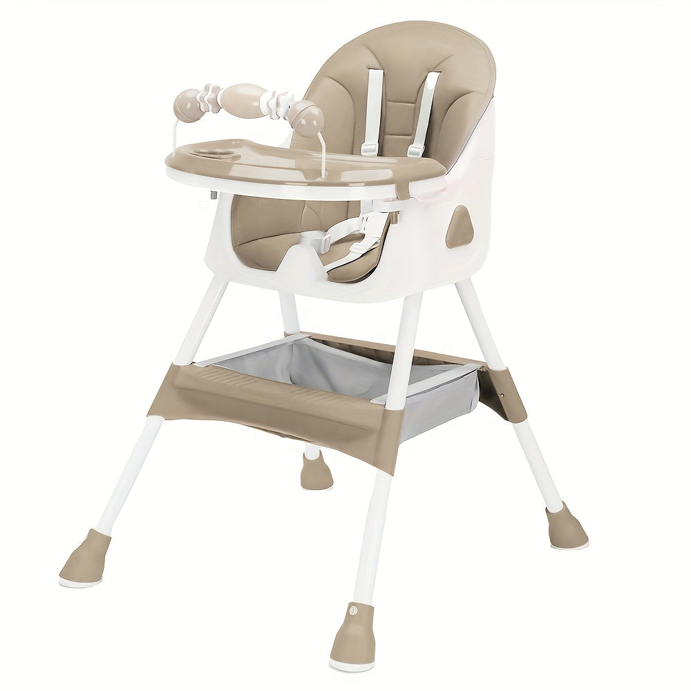 Children's Adjustable High Chair with Table and Food Plate for Toddlers