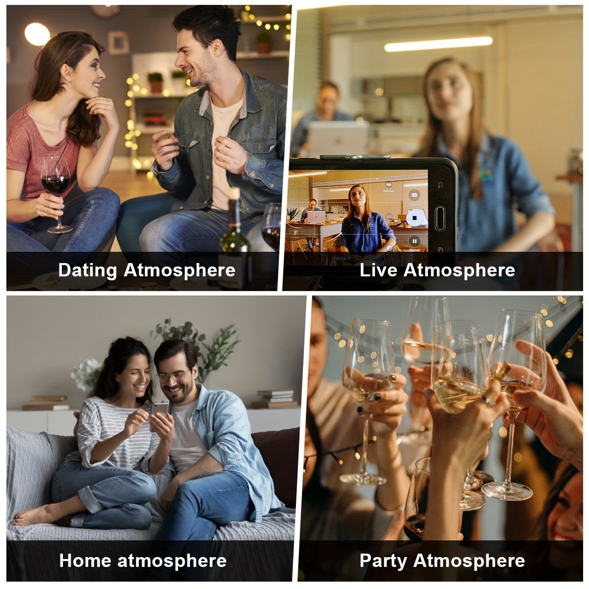 LED Night Light with Water Ripple and Dual Head Projection for Photography and Decoration