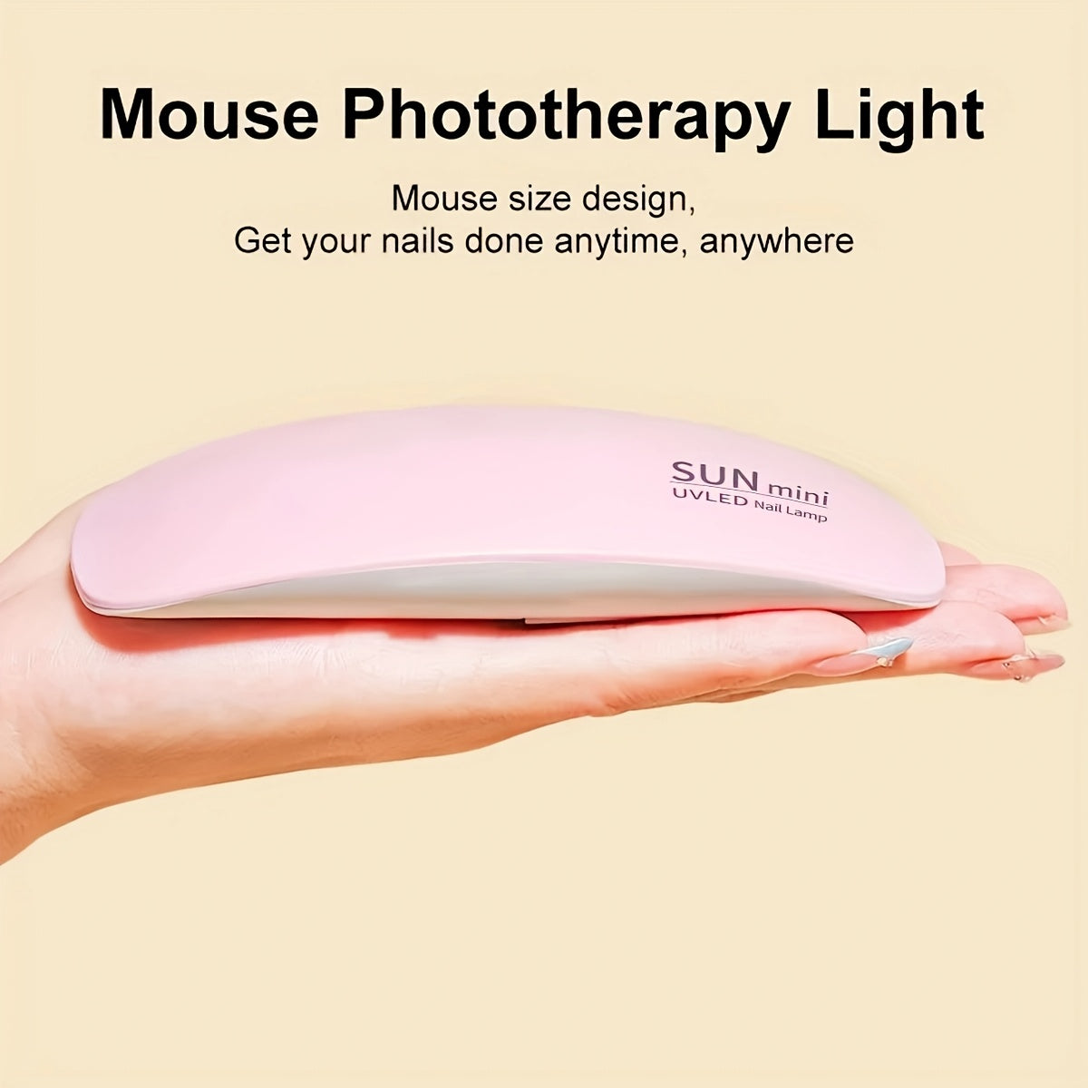 Компактная лампа для сушки ногтей на USB с складным дизайном и 6 UV/LED лампочками для быстрой сушки гель-лака на руках и ногах.