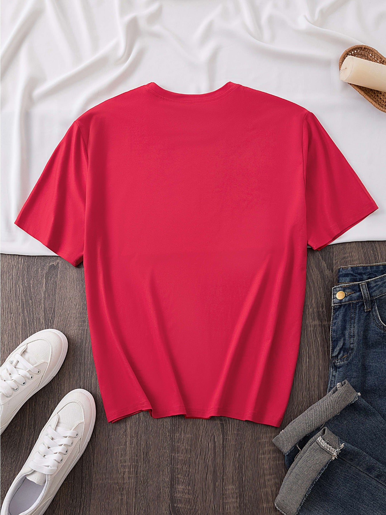 Women's Plus Size Loose Fit T-Shirt with Short Sleeves and Breathable Fabric