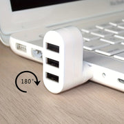 Мини-USB сплиттер-адаптер с 3 вращающимися портами для ноутбука и ПК