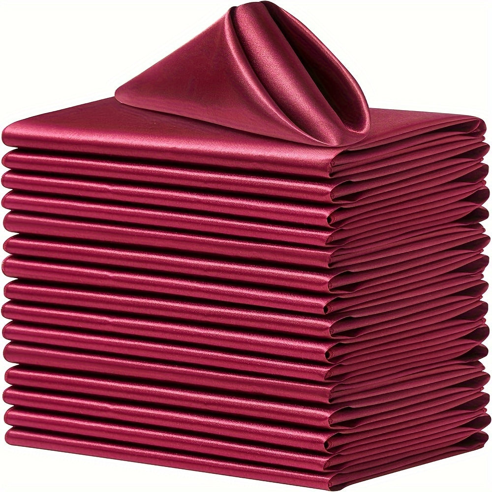 16-Pack Light Blue Square Polyester Napkins 43.18x43.18 cm for Restaurant Events Parties