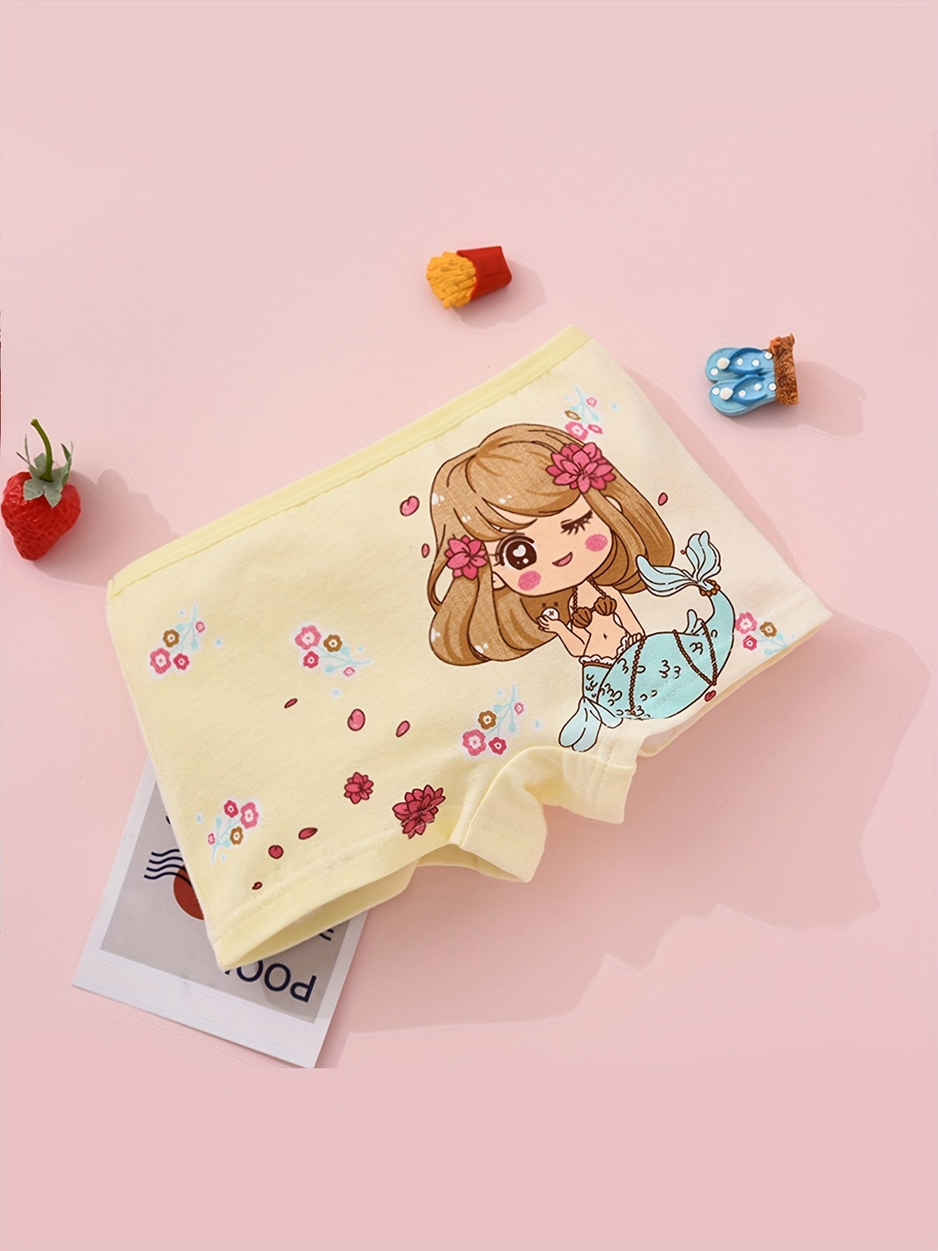 Girls Cotton Boxer Briefs 4 Pack with Heart and Plaid Prints for Children