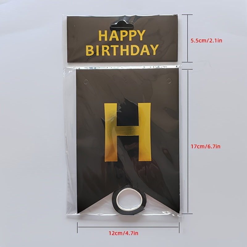 Banderín de banderines de cumpleaños de Gilt Happy Birthday Dovetail para decoración de fiestas de cumpleaños