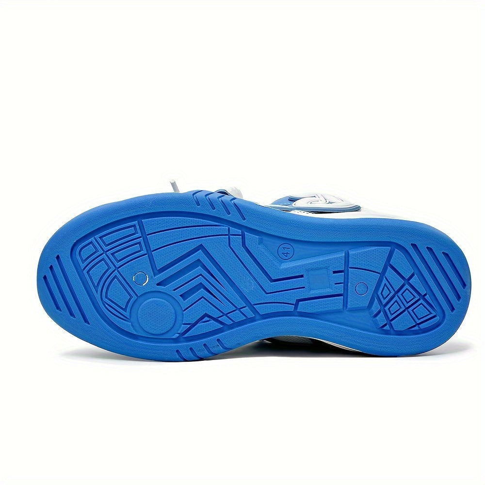 Men's Color Block Platform Skateboard Sneakers Casual Non-Slip Outdoor Shoes