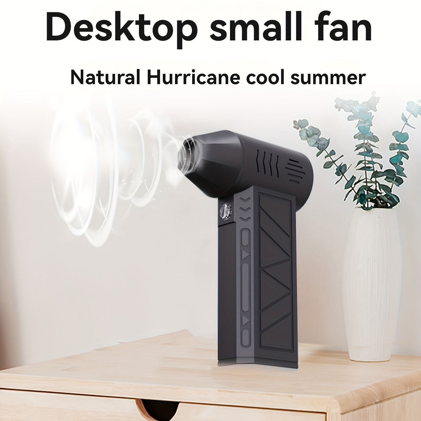 Black Compact Turbo Jet Air Blower with Lighting, 130000 RPM for Car Drying Cleaning Camping